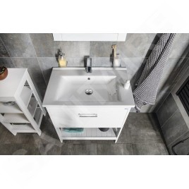 Aqualine Etide - Meuble lavabo 715x850x440 mm, 1x tiroir, blanc mat ET725