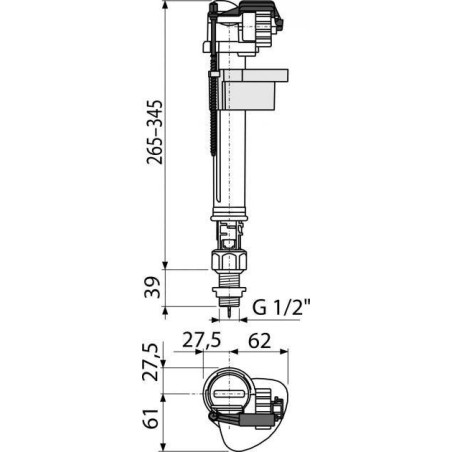 Alcadrain Accessoires - Soupape de remplissage par le bas 1/2" A17-1/2