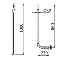 Alcadrain Toilet accessoires - Tube de chasse d'eau, fendu, diamètre 32 mm A95