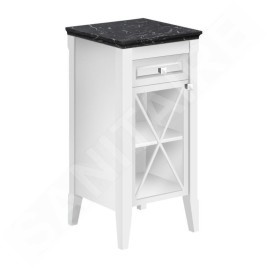 Villeroy & Boch Hommage - Armoire latérale, 44x85x43 cm, 1 porte, charnières à droite, SoftClosing, marbre blanc/noir 89642101