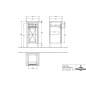 Villeroy & Boch Hommage - Armoire latérale, 44x85x43 cm, 1 porte, charnières à droite, SoftClosing, marbre blanc/noir 89642101