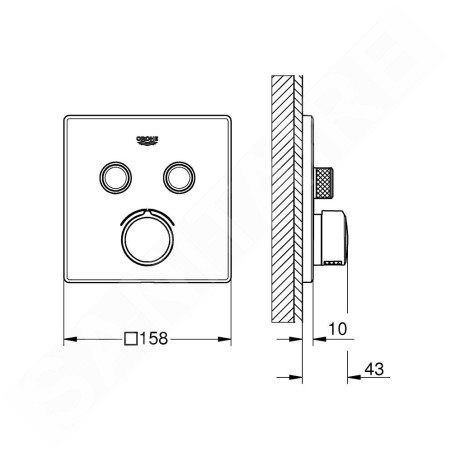 Grohe SmartControl - Mitigeur encastré pour 2 sorties, chrome 29148000