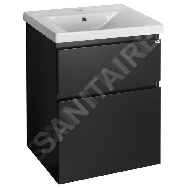 Aqualine Altair - Meuble sous lavabo 57x73x45 cm, noir mat AI660