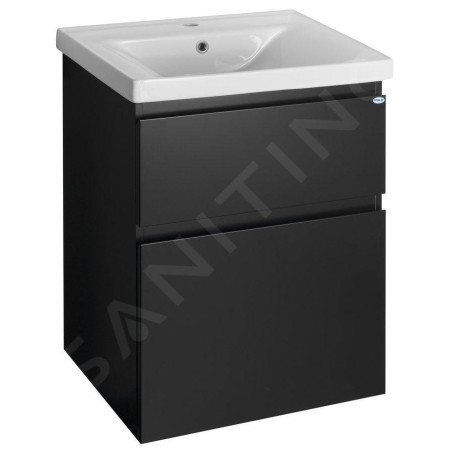 Aqualine Altair - Meuble sous lavabo 57x73x45 cm, noir mat AI660