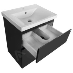 Aqualine Altair - Meuble sous lavabo 57x73x45 cm, noir mat AI660