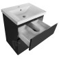 Aqualine Altair - Meuble sous lavabo 57x73x45 cm, noir mat AI660