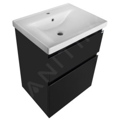 Aqualine Altair - Meuble sous lavabo 57x73x45 cm, noir mat AI660