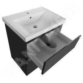 Aqualine Altair - Meuble sous lavabo 61x73x45 cm, noir mat AI665
