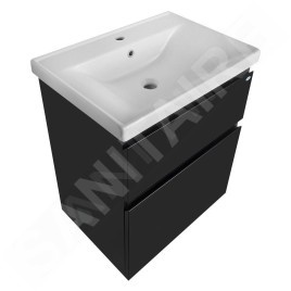 Aqualine Altair - Meuble sous lavabo 61x73x45 cm, noir mat AI665