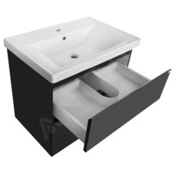 Aqualine Altair - Meuble sous lavabo 67x60x45 cm, noir mat AI670