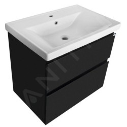 Aqualine Altair - Meuble sous lavabo 67x60x45 cm, noir mat AI670