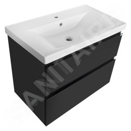 Aqualine Altair - Meuble sous lavabo 78x60x45 cm, noir mat AI680