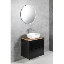 Aqualine Altair - Meuble sous lavabo 87x60x45 cm, noir mat AI690