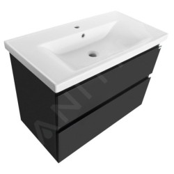 Aqualine Altair - Meuble sous lavabo 87x60x45 cm, noir mat AI690