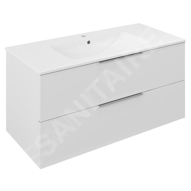 Sapho Cirasa - Meuble-lavabo, 100x52x46 cm, 2 tiroirs, blanc CR100-3030 Sapho Cirasa - Meuble-lavabo, 100x52x46 cm, 2 tiroirs, blanc CR100-3030