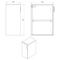 Sapho Cirasa - Armoire latérale, 30x64x46 cm, 1 porte, pin rustique CR301-1616