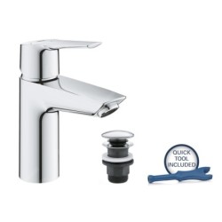 Grohe QuickFix Start - Mitigeur de lavabo avec vidage Push-Open, démarrage à froid, chrome 23551002