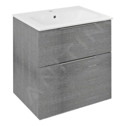 Sapho Cirasa - Meuble-lavabo 59x64x46 cm, 2 tiroirs, chêne argenté CR601-1111