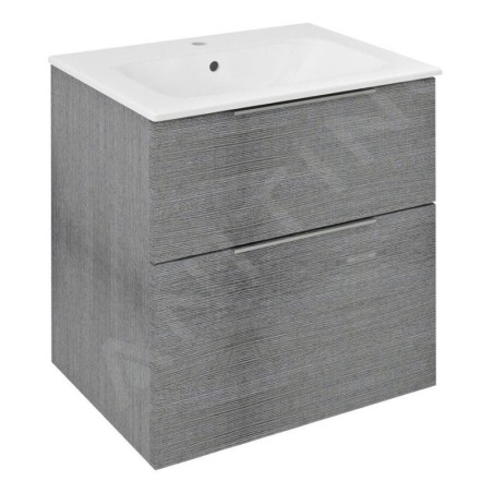 Sapho Cirasa - Meuble-lavabo 59x64x46 cm, 2 tiroirs, chêne argenté CR601-1111