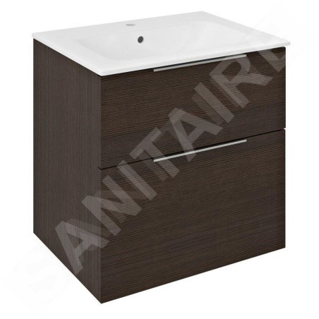 Sapho Cirasa - Meuble lavabo, 59x64x46 cm, 2 tiroirs, pin rustique CR601-1616