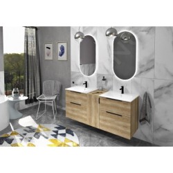 Sapho Cirasa - Meuble-lavabo 59x64x46 cm, 2 tiroirs, chêne Alabama CR601-2222