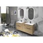 Sapho Cirasa - Meuble-lavabo 59x64x46 cm, 2 tiroirs, chêne Alabama CR601-2222