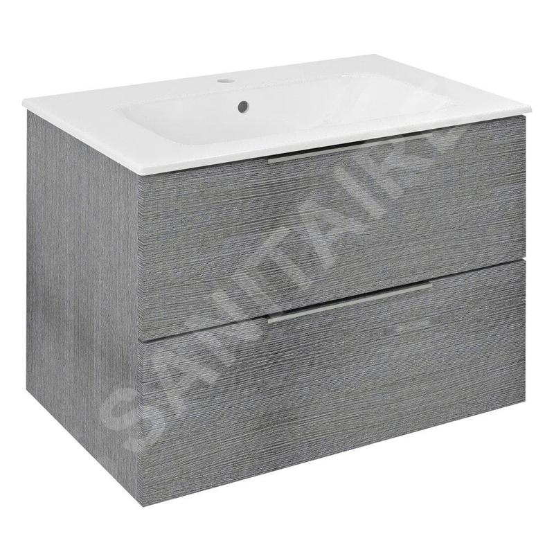 Sapho Cirasa - Meuble-lavabo 70x52x46 cm, 2 tiroirs, chêne argenté CR701-1111