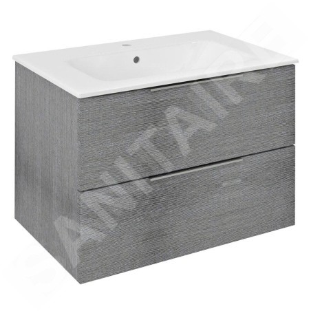 Sapho Cirasa - Meuble-lavabo 70x52x46 cm, 2 tiroirs, chêne argenté CR701-1111