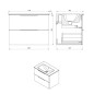 Sapho Cirasa - Meuble-lavabo 70x52x46 cm, 2 tiroirs, chêne argenté CR701-1111
