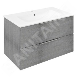 Sapho Cirasa - Meuble-lavabo 80x52x46 cm, 2 tiroirs, chêne argenté CR801-1111