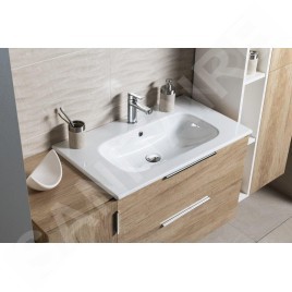 Sapho Cirasa - Meuble-lavabo 80x52x46 cm, 2 tiroirs, chêne argenté CR801-1111