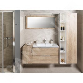 Sapho Cirasa - Meuble lavabo, 80x52x46 cm, 2 tiroirs, pin rustique CR801-1616