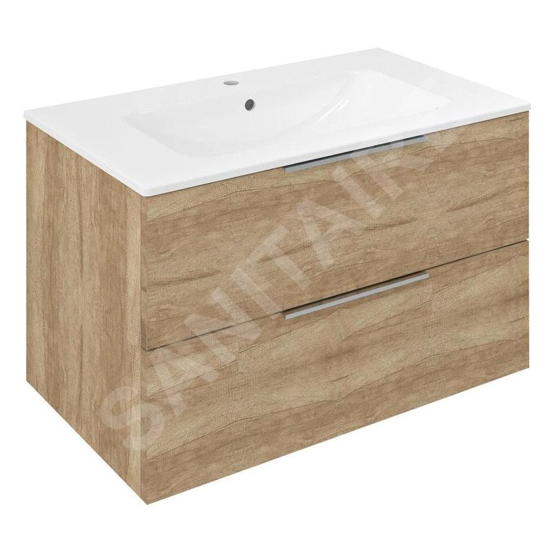 Sapho Cirasa - Meuble-lavabo 80x52x46 cm, 2 tiroirs, chêne Alabama CR801-2222 Sapho Cirasa - Meuble-lavabo 80x52x46 cm, 2 tiroirs, chêne Alabama CR801-2222