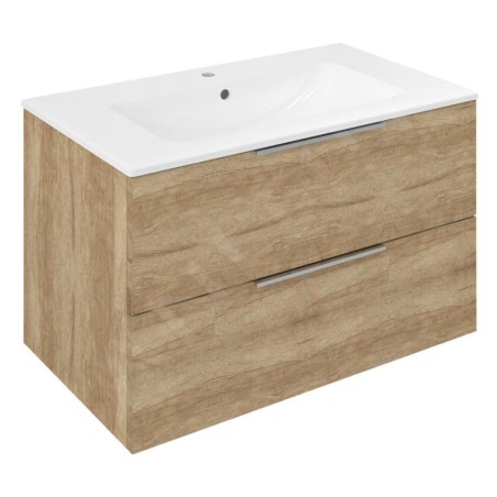 Sapho Cirasa - Meuble-lavabo 80x52x46 cm, 2 tiroirs, chêne Alabama CR801-2222