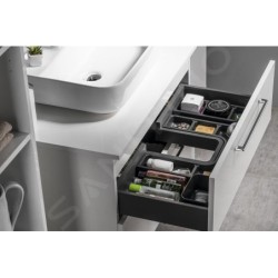 Sapho Cirasa - Meuble-lavabo, 80x52x46 cm, 2 tiroirs, blanc CR801-3030