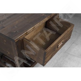 Sapho Brand - Meuble lavabo 73x80x50 cm, 1 tiroir, épicéa teinté BA083S