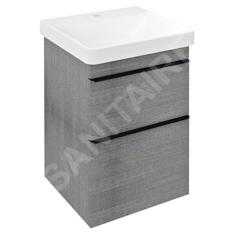 Sapho Sitia - Meuble lavabo 70x46x44 cm, 2 tiroirs, chêne argenté SI050-1111 Sapho Sitia - Meuble lavabo 70x46x44 cm, 2 tiroirs, chêne argenté SI050-1111