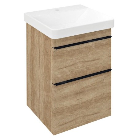 Sapho Sitia - Meuble-lavabo 70x46x44 cm, 2 tiroirs, chêne Alabama SI050-2222