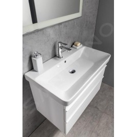 Sapho Sitia - Meuble lavabo 76x50x44 cm, 2 tiroirs, chêne argenté SI080-1111