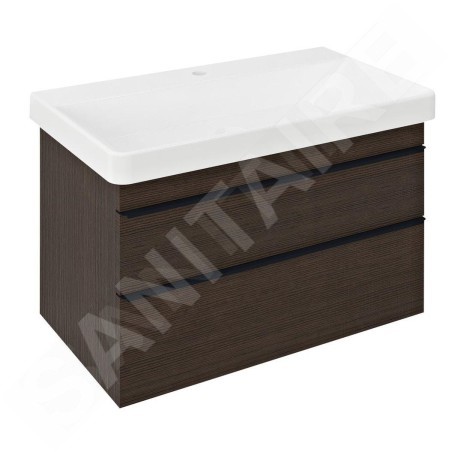 Sapho Sitia - Meuble lavabo 76x50x44 cm, 2 tiroirs, pin rustique SI080-1616