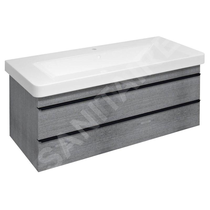 Sapho Sitia - Meuble lavabo 101x50x44 cm, 2 tiroirs, chêne argenté SI105-1111 Sapho Sitia - Meuble lavabo 101x50x44 cm, 2 tiroirs, chêne argenté SI105-1111