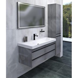 Sapho Sitia - Meuble lavabo 101x50x44 cm, 2 tiroirs, chêne argenté SI105-1111