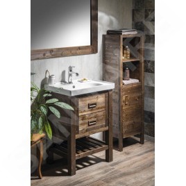 Sapho Brand - Meuble lavabo 89x60x45 cm, 2 tiroirs, épicéa teinté BA068S