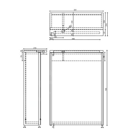 Aqualine Accessoires - Armoire de toilette avec éclairage LED, 50x70x22 cm, blanc WGL50S