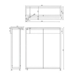 Aqualine Accessoires - Armoire de toilette avec éclairage LED, 60x70x22 cm, blanc WGL60S