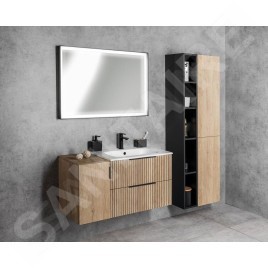 Sapho Cirasa - Meuble-lavabo 100x52x46 cm, 2 tiroirs, chêne Alabama strip CR100-2322