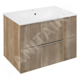 Sapho Cirasa - Meuble-lavabo 70x52x46 cm, 2 tiroirs, chêne Alabama strip CR701-2322
