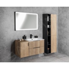 Sapho Cirasa - Meuble-lavabo 80x52x46 cm, 2 tiroirs, chêne Alabama strip CR801-2322
