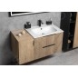 Sapho Cirasa - Meuble-lavabo 80x52x46 cm, 2 tiroirs, chêne Alabama strip CR801-2322