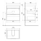 Bruckner Neron - Meuble lavabo 576x64x45 cm, 2 tiroirs, blanc 500.117.0 Bruckner Neron - Meuble lavabo 576x64x45 cm, 2 tiroirs, blanc 500.117.0